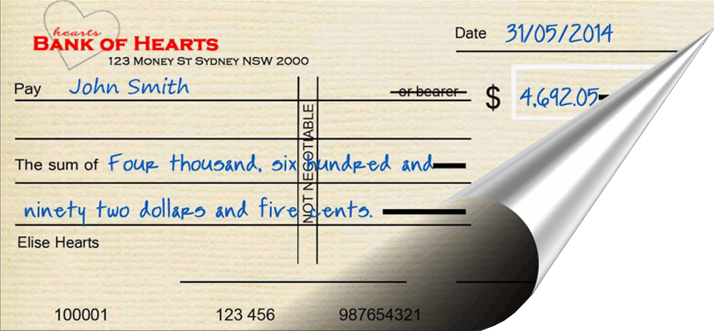 Giant Flexible Rolled Novelty Cheque - Novelty Cheques Direct