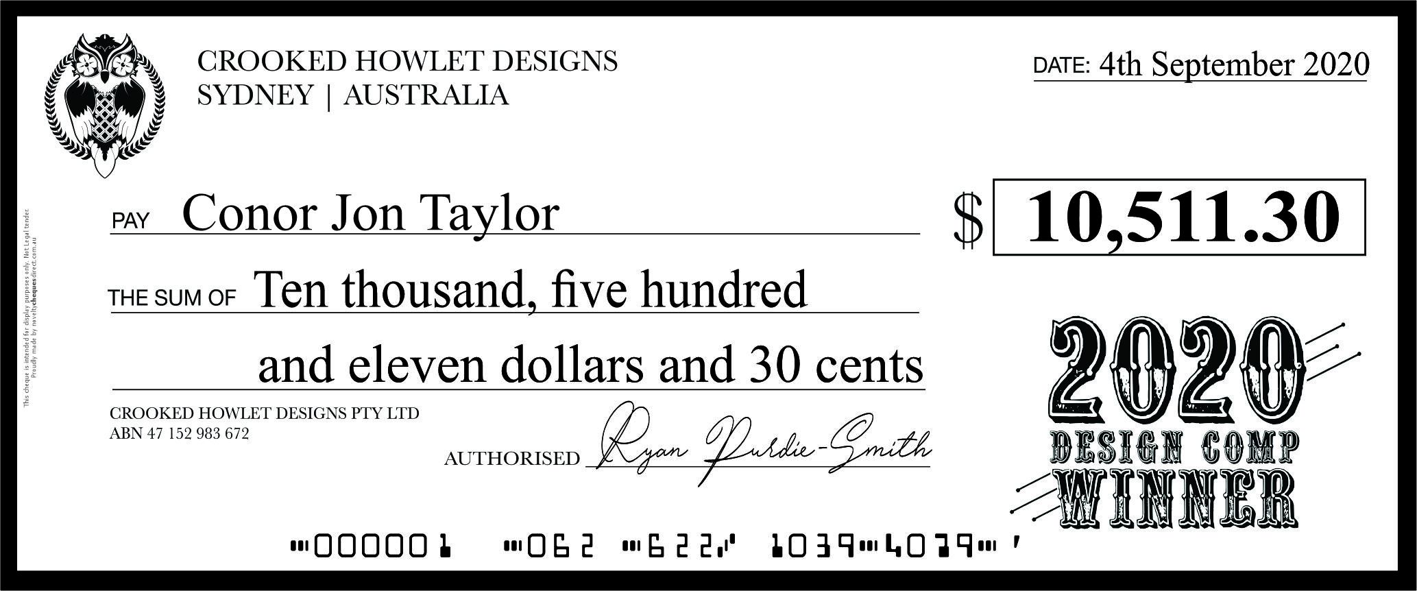 Giant Rigid Novelty Cheque - Novelty Cheques Direct