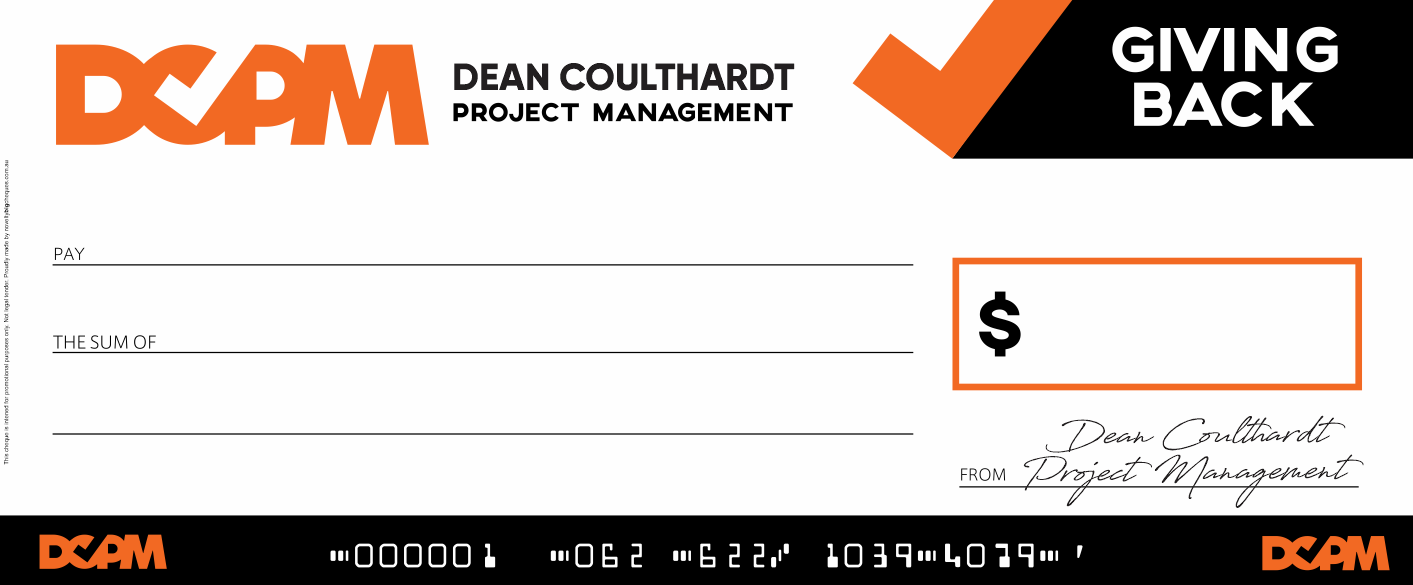 Giant Rigid Novelty Cheque - Novelty BIG Cheques