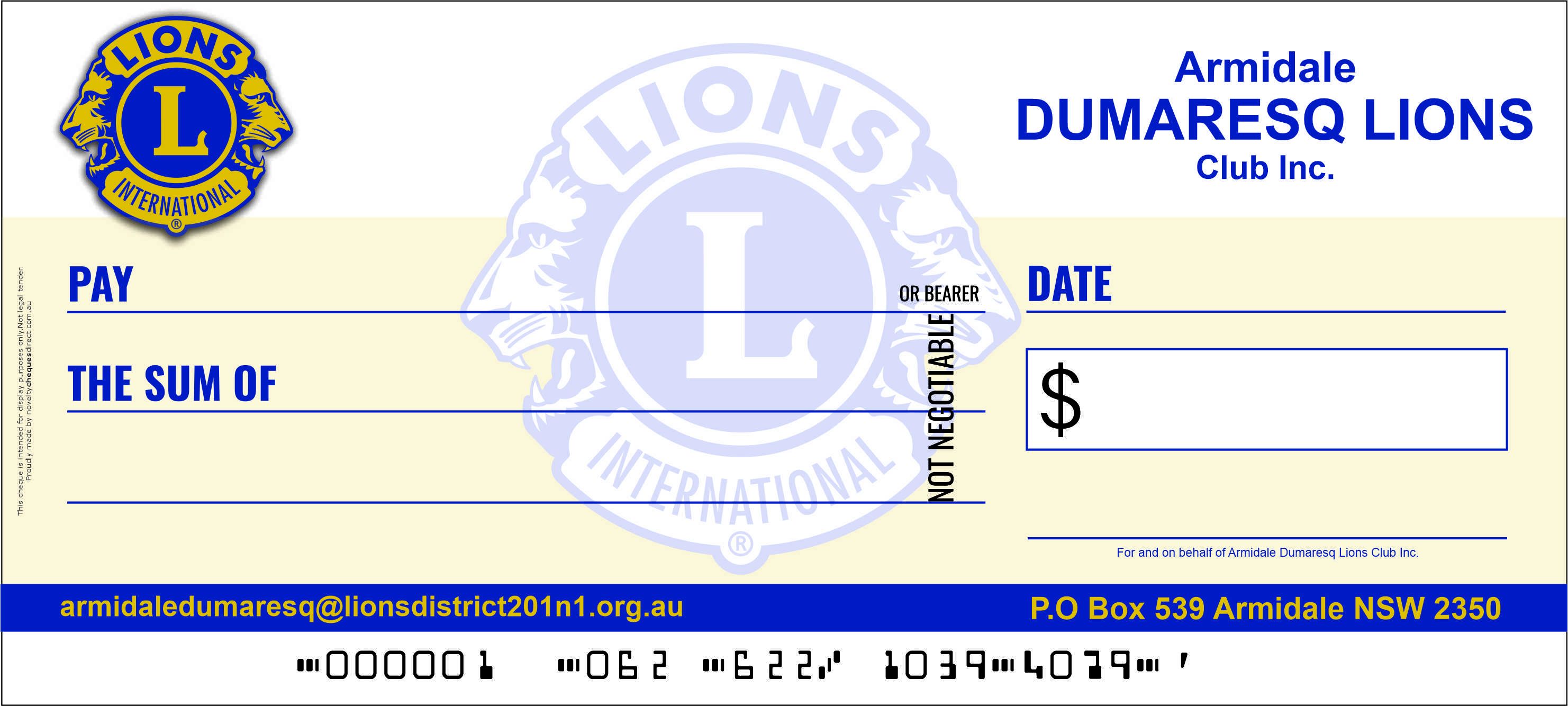 Giant Rigid Novelty Cheque - Novelty Cheques Direct