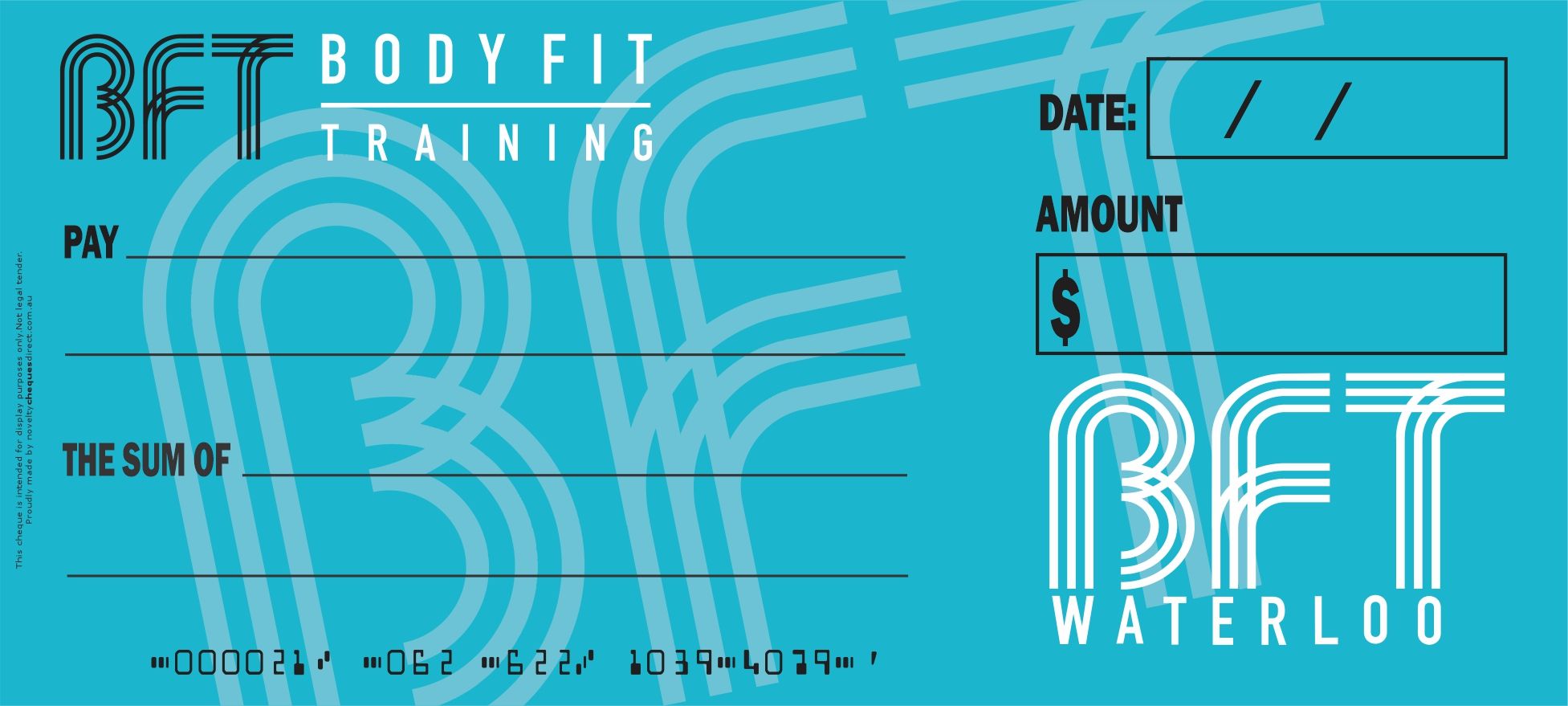 Giant Rigid Novelty Cheque - Novelty Cheques Direct