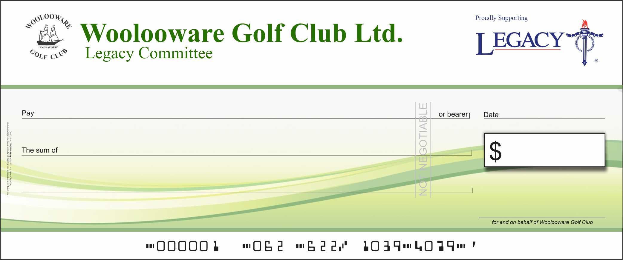 Giant Rigid Novelty Cheque - Novelty Cheques Direct