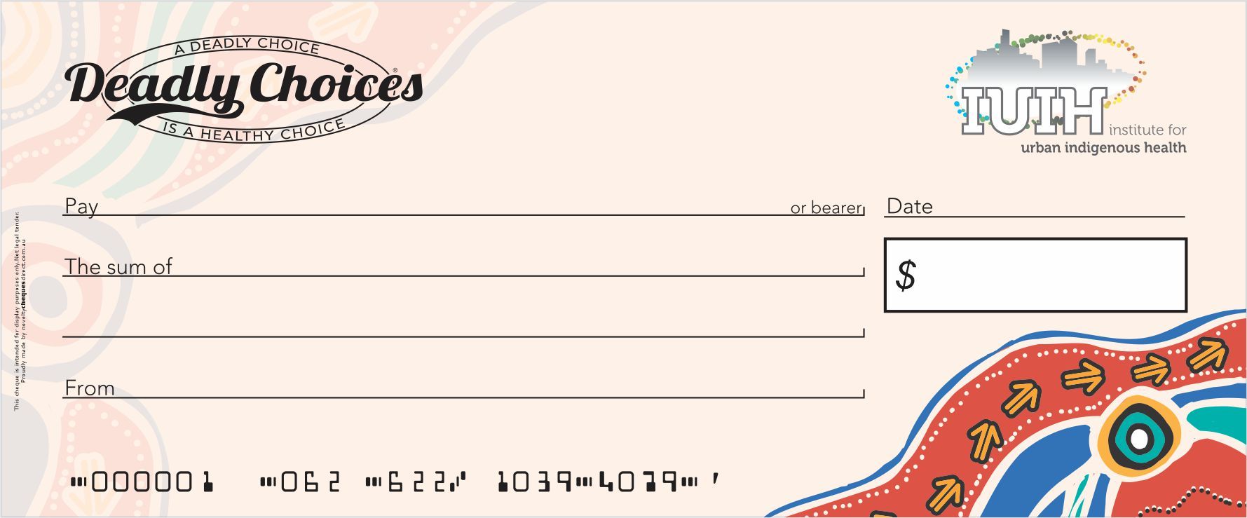 Giant Rigid Novelty Cheque - Novelty Cheques Direct