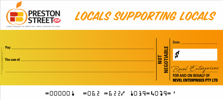 Custom Printed Re-Usable Novelty Cheque Freedom Removable Logo's