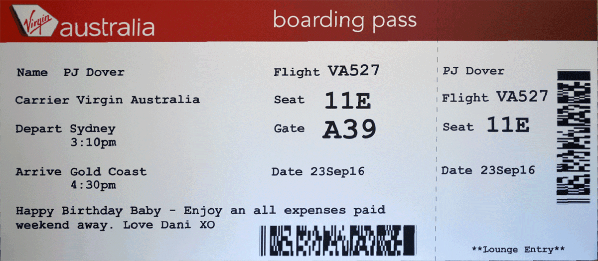 Giant Novlety Boarding Pass - Novelty Cheques Direct